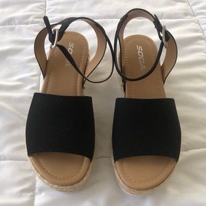 Soda Black Flatforms Brand New never worn!